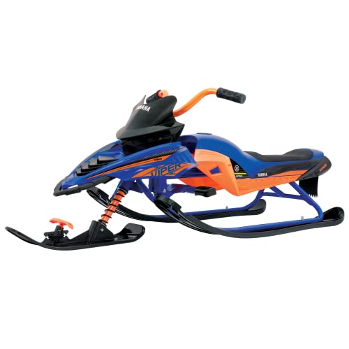 Yamaha Viper Kids Snow Bike Sled – Winter Bike for Children, Rubber Handle Steering, Dual Foot Brakes, Adjustable Seat, Rider Comfort, Light Weight, Front Mount Tow System, Winter Season