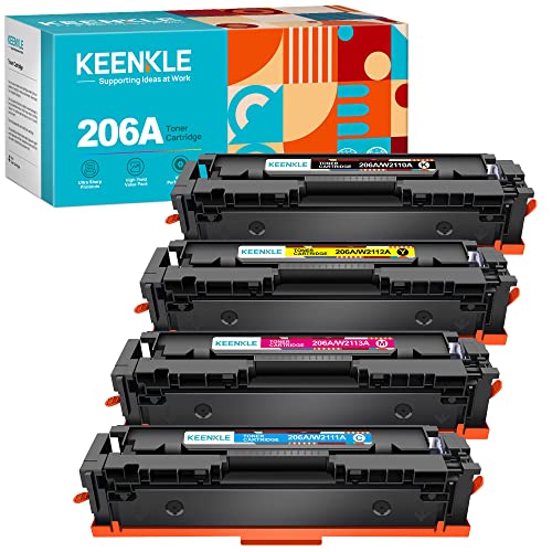 206A Toner Cartridge 4 Pack – Compatible 206A Toner Cartridge Replacement for HP 206A 206X W2110A (No Chip) Compatible with Color Laserjet Pro MFP M255dw MFP M283fdw MFP M283cdw M282nw Printer Toner