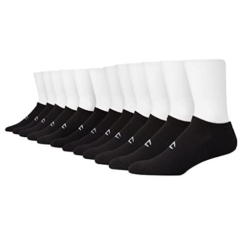 Champion mens Champion Men’s Double Dry 6 Or 12 Pack Cotton-rich No Show Running Sock, Black (12 Pack), 14 US