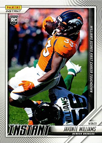 2021 Panini Instant #36 Javonte Williams Rookie Card – Scores 1st Career Touchdown – Only 185 made!