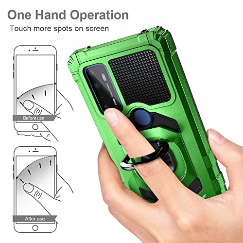NZND Case for AT&T Radiant Max 5G, Cricket Dream 5G/Cricket Innovate 5G with Tempered Glass Screen Protector (Maximum Coverage), Full-Body Protective [Military-Grade] Ring Holder Case (Green) | The Storepaperoomates Retail Market - Fast Affordable Shopping