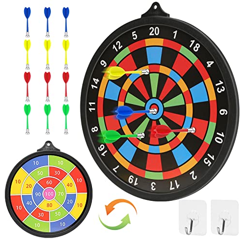 Magnetic Dart Board w/ 12 Darts, Toys for 6+ Year Old Boys, Safe Indoor Outdoor Games for Kids 8-12, Teen Gifts for 6 7 8 9 10 11 12 Year Old