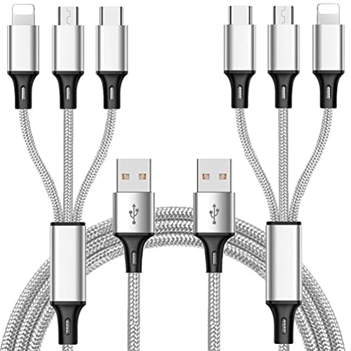 ONLYTANG Multi Charging Cable, (2Pack 5FT) Multi USB Charger Cable Aluminum Nylon 3 in 1 Universal Multiple Charging Cord with Type-C/Micro USB Connectors for Most Phones & Tablets (Charging Only) | The Storepaperoomates Retail Market - Fast Affordable Shopping