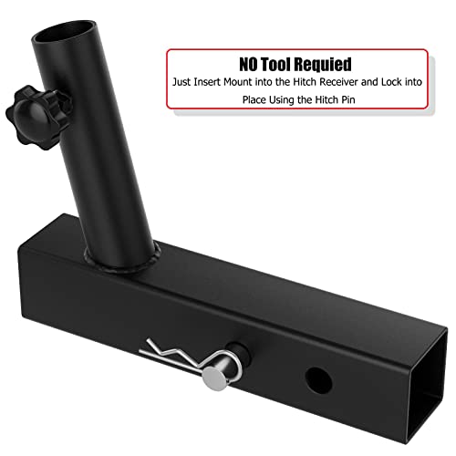 Universal 2 Inches Hitch Flag Pole Holder – Compatible with Jeep, SUV, RV, Pickup, Truck, Camper, Trailer. Anti-Wobble Screws and The Angled Holder Design | The Storepaperoomates Retail Market - Fast Affordable Shopping