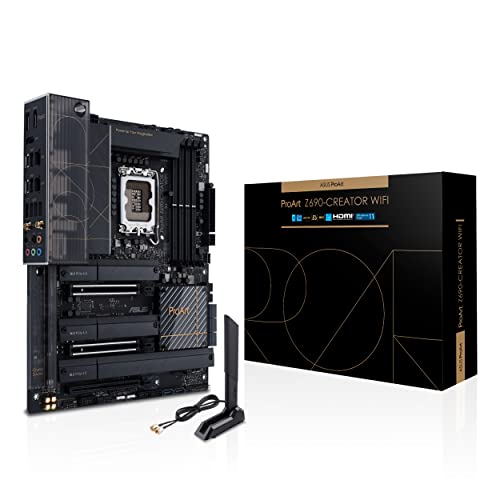 Asus ProArt Z690-CREATOR WiFi Desktop Motherboard – Intel Chipset – Socket LGA-1700 – Intel Optane Memory Ready – ATX