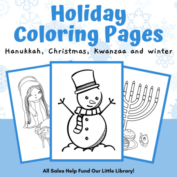Holiday Coloring Pages Hanukkah, Kwanzaa, Christmas, and Winter