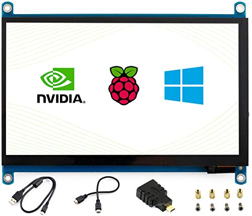 for Raspberry Pi 7inch HDMI LCD (H), 7″ 1024×600 Capacitive Touch Screen IPS Display Monitor HDMI / VGA Port, for Raspberry Pi 4B/3B+/3B/2B/A+/Zero W/WH/ Jetson Nano/Banana Pi /Windows 10/8.1/8/7