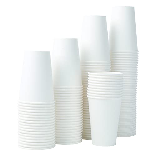 Luck-Mart [12 Oz 120 Pack ] Paper Cups, Coffee Cups 12 Hot Water Caps Oz, White