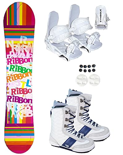 Symbolic 140cm Stella Ribbon az29 Snowboard White Bindings+ Northwave Boots 7 7.5 WL1 Package (140cm Stella Ribbon (az29), Boot-7-7.5 Lady MP24.5 (wl1))