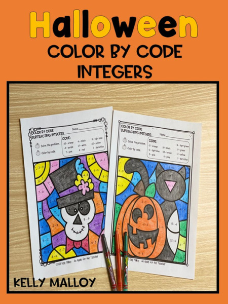 Operations With Integers Halloween Color By Number