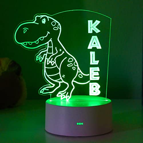 ETCHEY Personalized Dinosaur Night Light, Dinosaur Night Light, Boy’s Room, Kid’s Bedroom Decor Children’s Light, Kids Bedroom