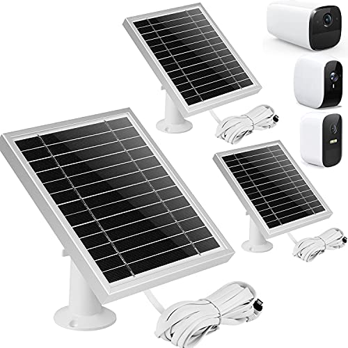 UYODM 3Pack Solar Panel for eufyCam, eufyCam E, eufyCam 2, eufyCam 2 Pro, eufyCam 2C, eufyCam 2C Pro.| Weather Resistant, 11.5Ft Outdoor Power Charging Cable, Adjustable Mount[2200mAh Version] 