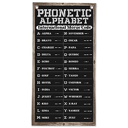 Phonetic Alphabet Morse Code – Canvas Wall Scroll Art Poster – Large Minimalist Hanging 16″ x 32″ Wall Decor Print – Makes a Great Study Room and Library Decor Under $20