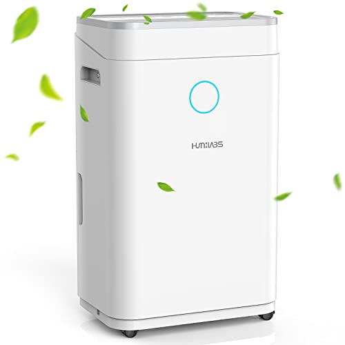 HUMILABS 50 Pint for 4500 Sq.Ft, Dehumidifiers for Home and Basements, Water Tank Capacity with Drain Hose, Ultra Quiet with Two-Mode, Intelligent Humidity Control, Childlock, Laundry Dry, Auto Shut Off for Basement, Bathroom, 24H Timer