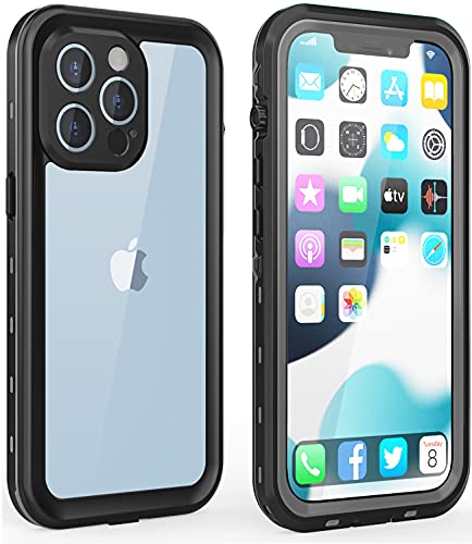Dewfoam Design for iPhone 13 Pro Case Waterproof 6.1’’, Full Body Phone Case with Screen Protector & Camera Lens Protector, Shockproof Dust Proof Phone Case for iPhone 13 Pro (6.1 inch) (Black)