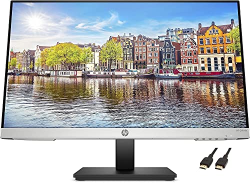 HP New Premium 24mh Series Monitor: 24″ FHD IPS Display, Built-in Speakers, VESA Mounting, Height/Tilt Adjustment, HDMI, VGA, DisplayPort, 75Hz Refresh Rate, TF-HDMI Cable