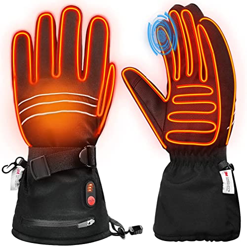 Heated Gloves for Men Women 7.4V 6400mAh Electric Rechargeable Battery Heated Work Glove, Touchscreen Winter Hand Warmer Gloves for Skiing Motorcycle Riding Hunting Fishing Arthritis & Raynaud’s