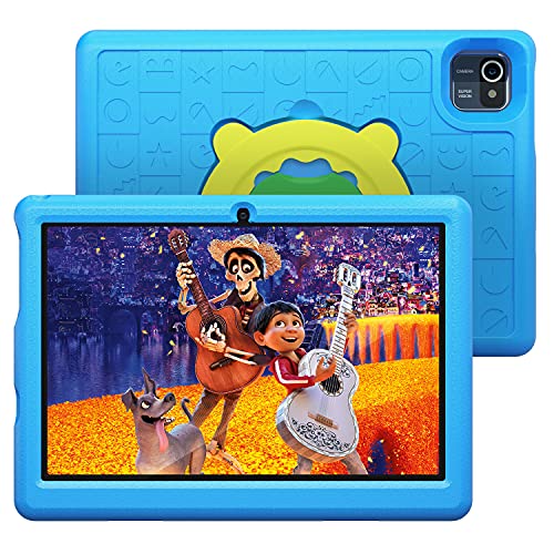 Kids Tablet 10 inch -Android 10.0 Tablet PC 10.1″ Display, 6000mAh, Kidoz Pre Installed, Parental Control, Tablet for Kids, 32GB ROM, Quad Core Processor, Wi-Fi, Bluetooth, Kid-Proof Case, Blue