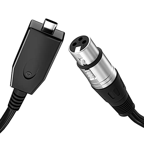 IUKUS USB C to XLR Female Cable, USB C Microphone Cable Type C Male to XLR Female Mic Link Studio Audio Cord Compatible with Google Pixel Samsung Galaxy USC-C Phone, MacBook, Pad (2M/6.6FT)