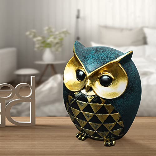 Vimtrysd Owl Statue Home Decor Retro Buho Small Crafted Animal Owl Figurines for Bookshelf Bedroom Living Room Office TV Stand Decorations,Owl Décor Animal Sculptures Gift for Birds Lovers