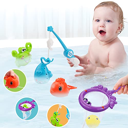 Baby Bath Toys for Toddler 1-3: Mold Free Bathtube Toys for Toddlers Kids Infant Age 1 2 3 Year Old Girl Boy| Bath Toys Fishing Games Floating Squirt Water Toys for Bathtime
