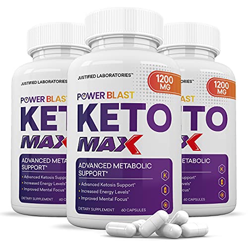 (3 Pack) Power Blast Keto Max 1200MG Pills Includes Apple Cider Vinegar goBHB Exogenous Ketones Advanced Ketogenic Supplement Ketosis Support for Men Women 180 Capsules
