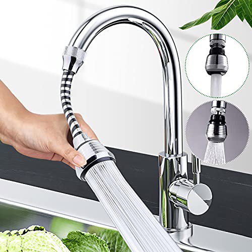 ANERYA Sink Faucet Sprayer , 360degree Rotatable Anti-Splash Faucet Nozzle Head with Hose – Best Tap Booster and Water Saving Kitchen Sink Faucet Sprayer Silver