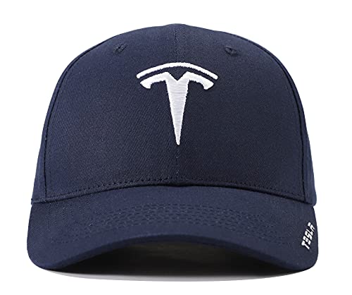 BAGA Compatible with Tesla Logo Embroidered Adjustable Baseball Caps for Men and Women Hat Travel Cap Racing Motor Hat (Navy Blue White) | The Storepaperoomates Retail Market - Fast Affordable Shopping