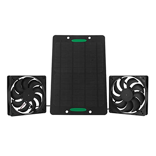 10W 800MA Solar Panel Fan Kit Dual Solar Powered Air Extractor Greenhouses Pet Houses Attic Fan System