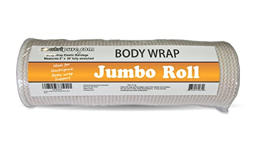 Neutripure Elastic Stretch Body Wrap – Bandage with Velco – 8 Inch Wide Jumbo Roll for Stomach