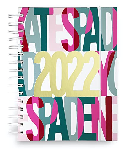Kate Spade New York Large 2022 Planner Weekly & Monthly, 12 Month Hardcover Agenda Dated Jan 2022 – Dec 2022, Personal Organizer with Stickers, Pocket, Tab Dividers, & Notes/Holiday Pages, Layered Logo