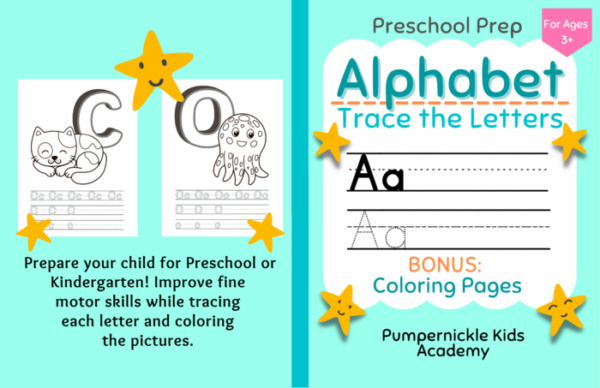 Alphabet Preschool Prep Workbook; Trace and Color Letters; Kindergarten Exercises to Improve Motor Skills