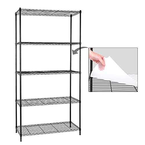 Catalina Creations 5-Shelf Shelving Unit with Shelf Liners Set of 5, Adjustable Storage Rack, Steel Wire Shelves, Shelving Units and Storage for Kitchen and Garage (35.5W X 15.8D X 71H)