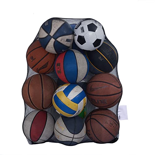 DoGeek Mesh Bag Durable Mesh Drawstring Bag Gym Sports Equipment Bag for Holding Basketball, Volleyball, Baseball, Swimming Gear