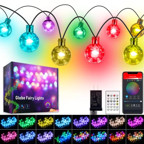 Makergroup Smart Fairy Lights Plug in, Color Changing Waterproof Outdoor LED String Lights with Remote and APP Control (Million Colors,Timer,Music Sync) for Holiday Party Garden Patio Décor 32.8ft