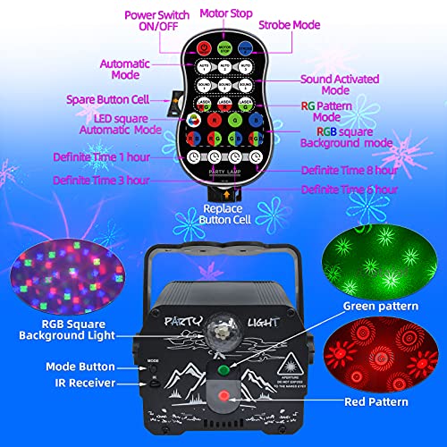 Party DJ Lights with Remote Control, Portable Mini Disco Ball Stage Light, Sound Activated USB Powered Bright RGB Led Projector Strobe Lamp for Room Home Decor Birthday Gift Bar Rave Karaoke Xmas Show | The Storepaperoomates Retail Market - Fast Affordable Shopping