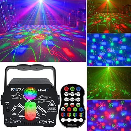 Mini Disco Ball DJ Light with Smart Remote Control, Portable Party Stage Light, Sound Activated & USB Powered Bright Led Projector Strobe Lamp for Xmas Decorations Birthday Dance Rave Show