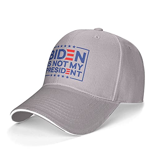 Not My President Biden Trump 2024 Baseball Cap Gray Adjustable Men Women Snapback Sun Protection Trucker Dad Hats