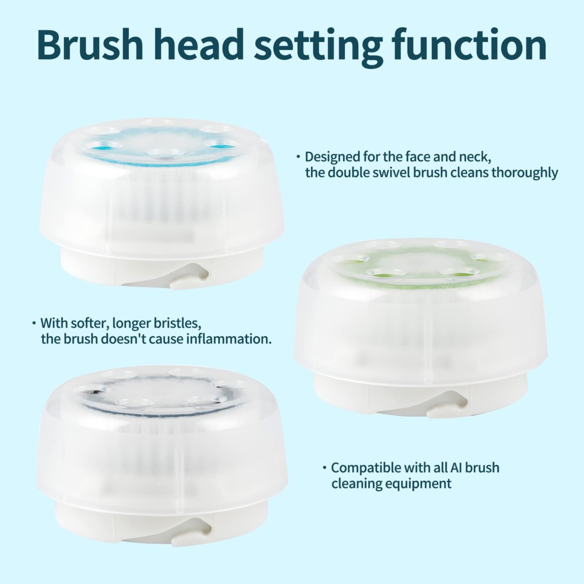TOPyoth Replacements Facial Cleansing Brush Heads,Facial Brush Head Replacements with Sensitive, Exfoliating Brush Head (Blue 4) | The Storepaperoomates Retail Market - Fast Affordable Shopping
