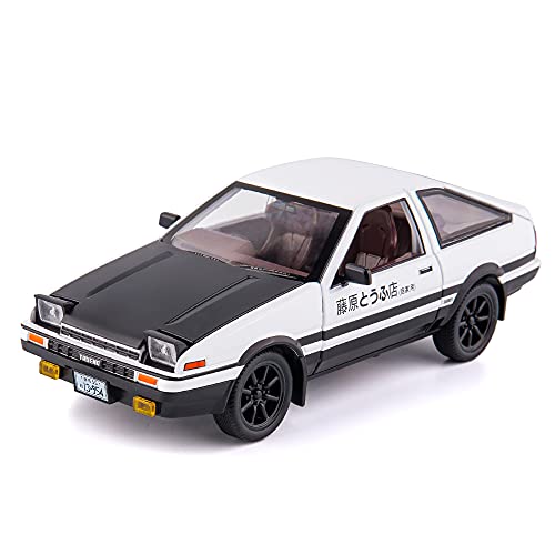 BDTCTK 1/24 Toyota AE86 Initial D Model Car Big Toy Car, Zinc Alloy Pull Back Toy Car with Sound and Light for Kids Boy Girl Gift (Black)