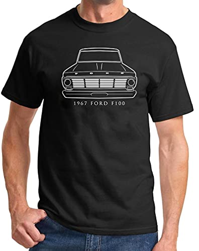 1967 Ford F100 Pickup Truck Front End Design Classic Print Tshirt Large Black