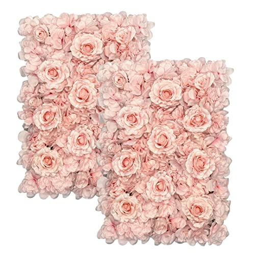 Blush Blooms Decor Flower Panels for Flower Wall (2 Pack) 24 Inch by 16 Inch Each | Flower Wall, Backdrop, Weddings, Event Decor, Bridal & Baby Shower, and Photography Décor (Gradient Pink)