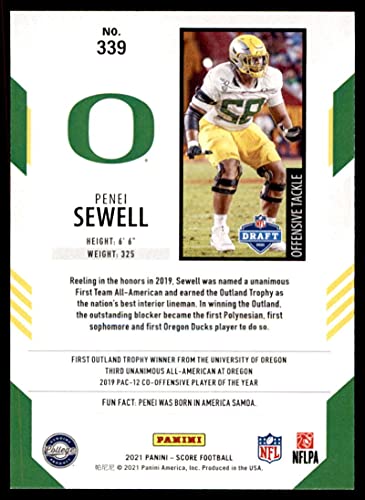 2021 Score #339 Penei Sewell Oregon Ducks (RC – Rookie Card) NM-MT NFL Football | The Storepaperoomates Retail Market - Fast Affordable Shopping