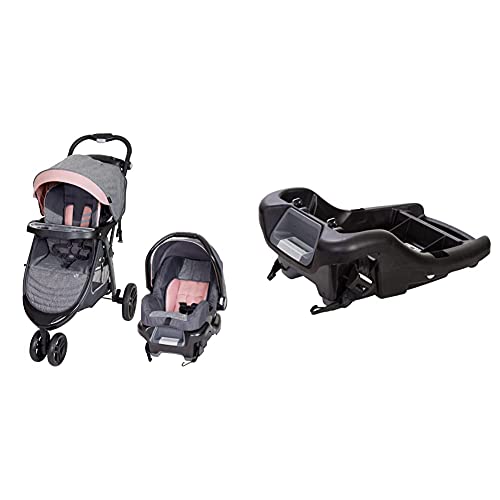 Baby Trend Skyline 35 Travel System, Starlight Pink + Baby Trend Ally Infant Car Seat Base, Black