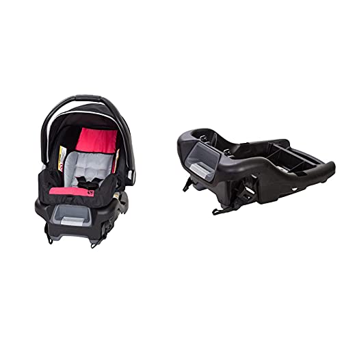 Baby Trend Ally 35 Infant Car Seat, Optic Pink (CS79B72A) + Baby Trend Ally Infant Car Seat Base, Black