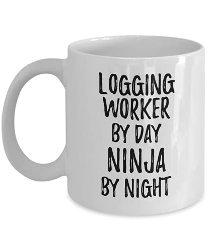 Funny Logging Worker Mug By Day Ninja By Night Parenting Gift Idea New Parent Gag Coffee Tea Cup 11 oz