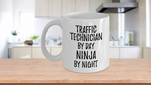 Funny Traffic Technician Mug By Day Ninja By Night Parenting Gift Idea New Parent Gag Coffee Tea Cup 11 oz | The Storepaperoomates Retail Market - Fast Affordable Shopping