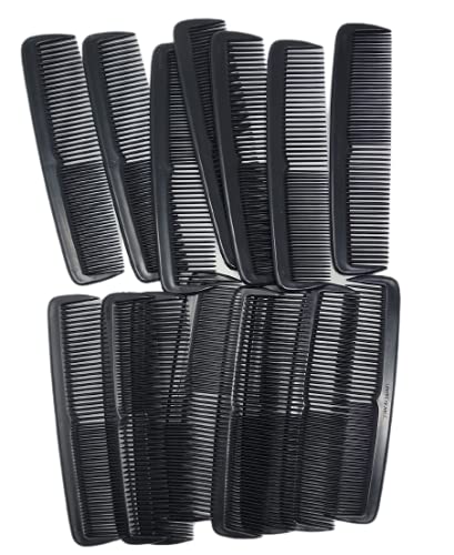 Pocket Combs Hair Care Pack of 15 Combs – unbreakable, Black, One Size