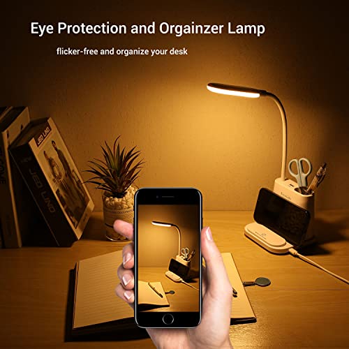 NovoLido LED Desk Lamp with Wireless Charger, Small Desk Light with 10W Quick Adapter, USB Charging Port, Pen Holder, Small Flexible Portable Lamp for Kids, Home, Office, Dorm, Bedside | The Storepaperoomates Retail Market - Fast Affordable Shopping