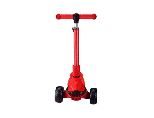 Party House Kick Scooter for Kids, Kids Scooter with Adjustable Handlebar, Light Up Wheels, 3 Wheels, Extra Wide Deckplate , Foldable for Aged 3-8 – Red